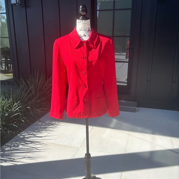 🔴 Vintage 90s Express Compagnie Internationale Red Blazer - Picture 1 of 4